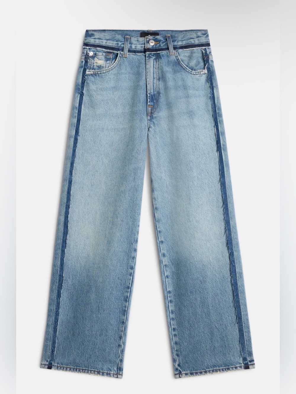 7 For All Mankind Medium Blue Stovepipe Straight Ankle Jeans size 30 NWT